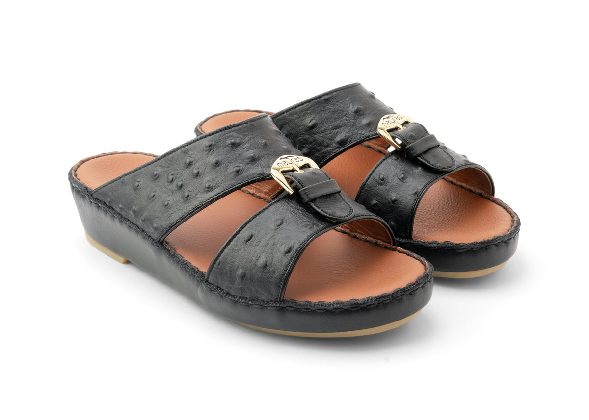 Kids Leather Sandals TL 1493 I.O - Black