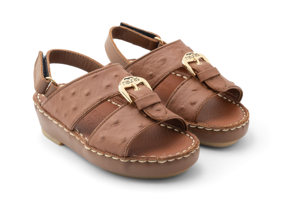 Kids Leather Sandals Strap TS 1493 I.O - Brown