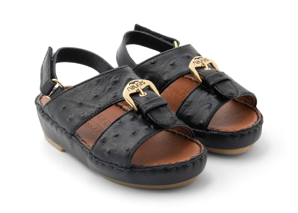 Kids Leather Sandals Strap TS 1493 I.O - Black