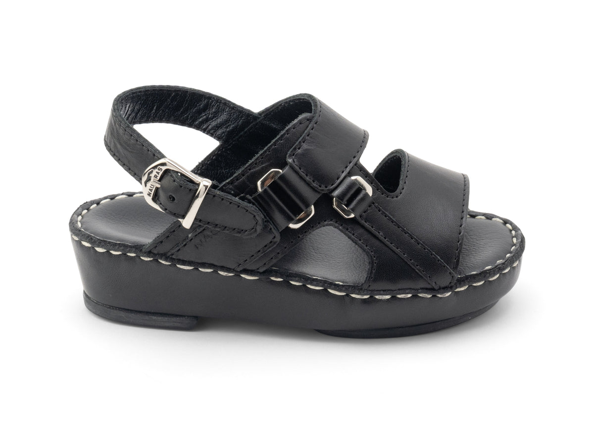 Kids Leather Sandals Strap TS S4781 C - Black
