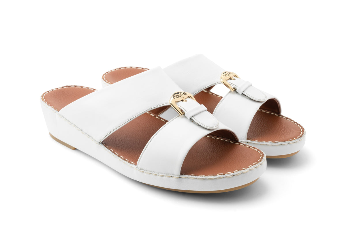 Men Leather Sandals M1493 C - White