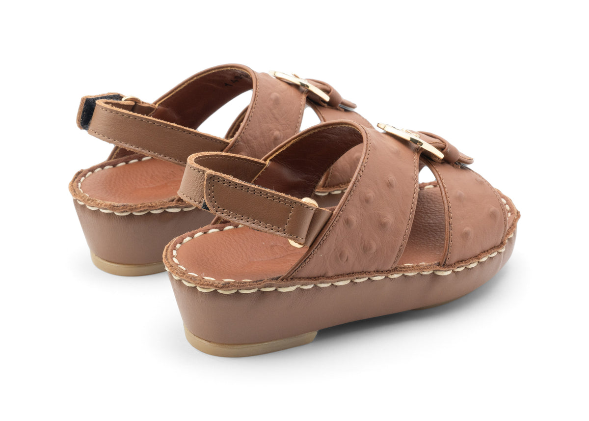 Kids Leather Sandals Strap TS 1493 I.O - Brown