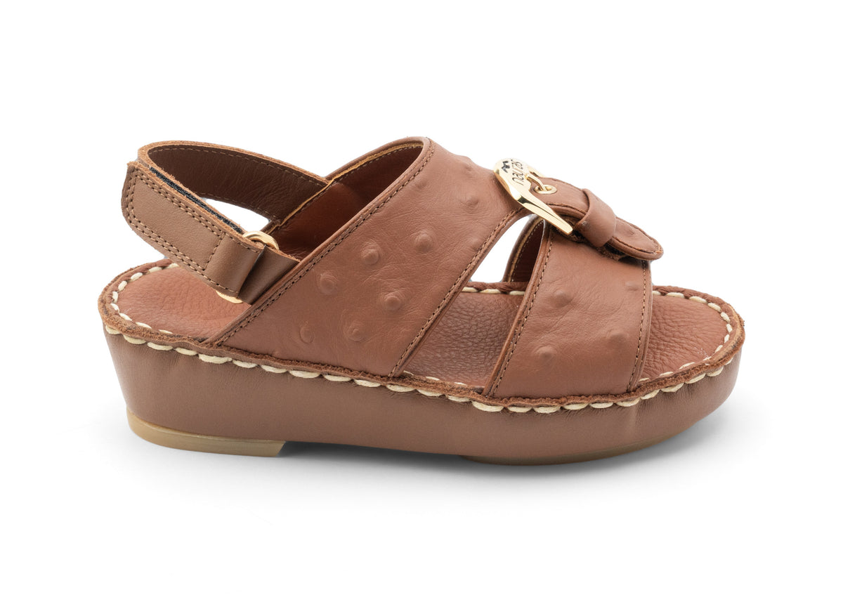 Kids Leather Sandals Strap TS 1493 I.O - Brown