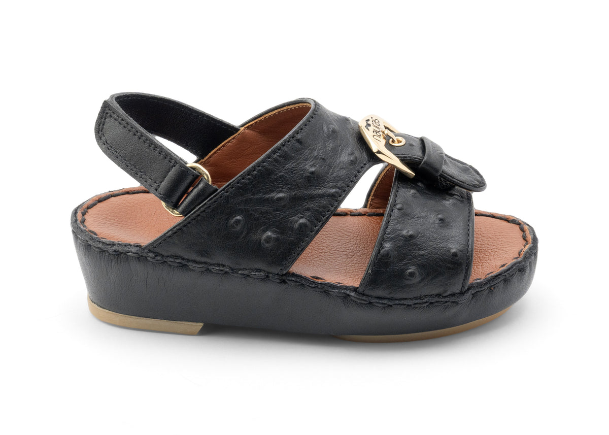 Kids Leather Sandals Strap TS 1493 I.O - Black