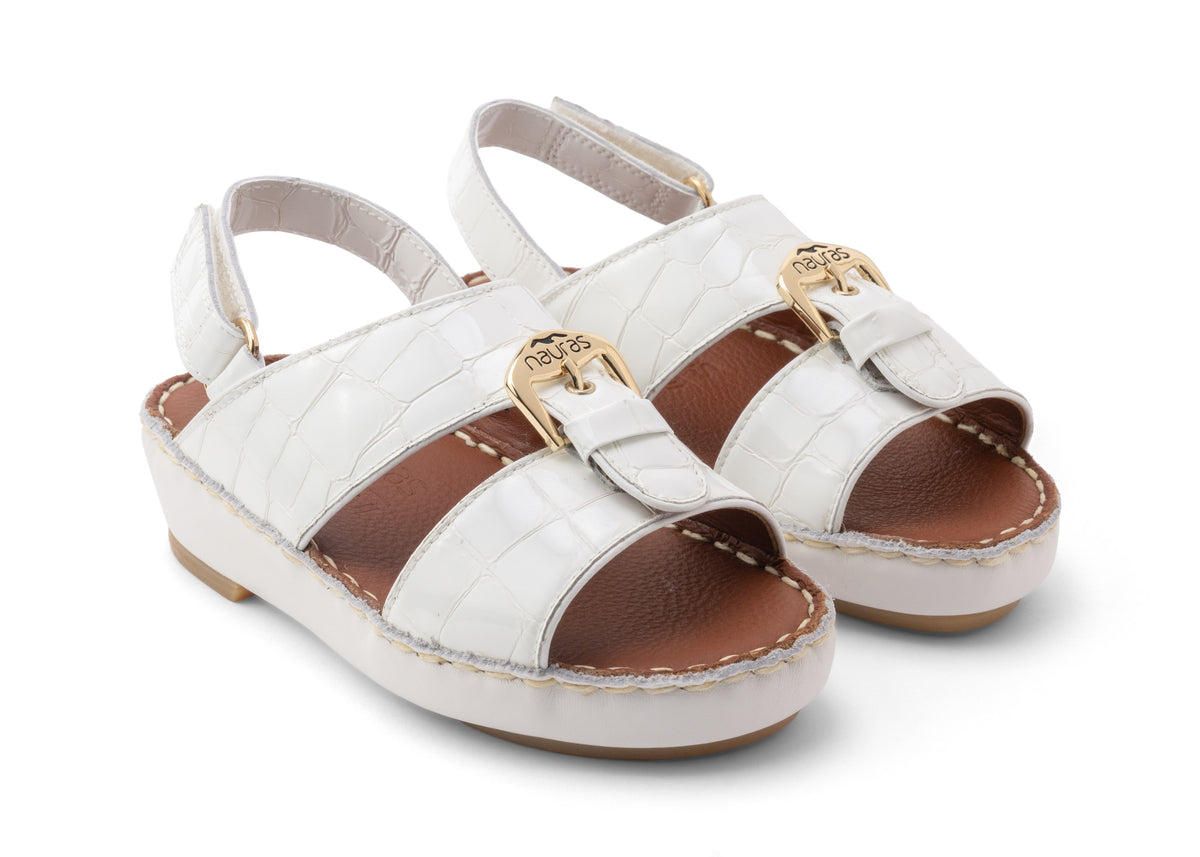 Kids Leather Sandals Strap TS 1493 LAK - White