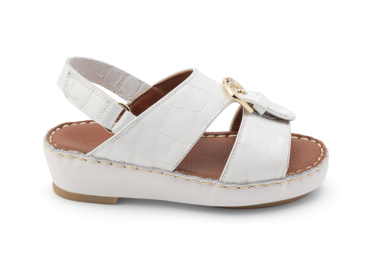 Kids Leather Sandals Strap TS 1493 LAK - White