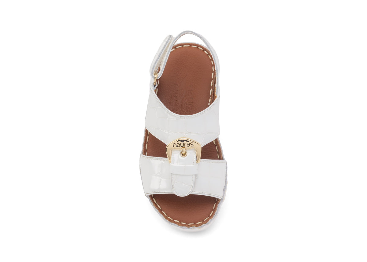 Kids Leather Sandals Strap TS 1493 LAK - White