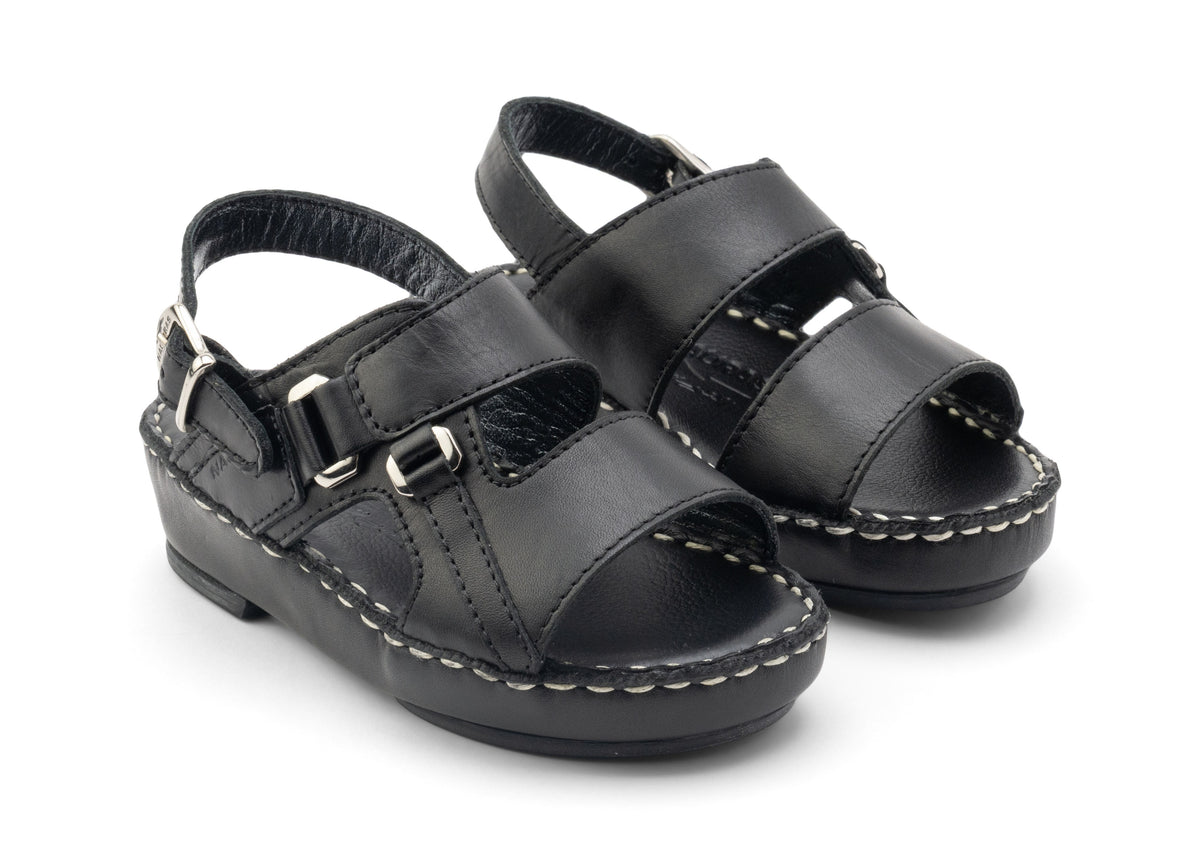 Kids Leather Sandals Strap TS S4781 C - Black
