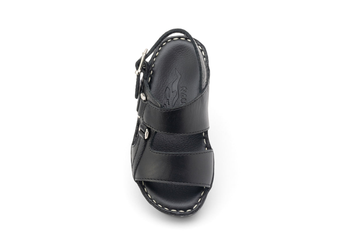 Kids Leather Sandals Strap TS S4781 C - Black